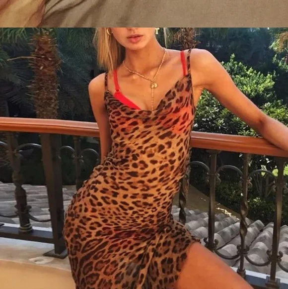 Sheer Leopard Print Maxi Dress - Picture 10 of 10